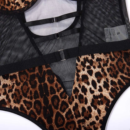 Leopard Lace Body Stocking Lingerie Set